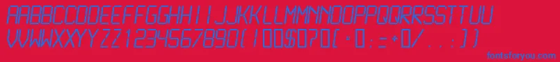 LcdmonoLight Font – Blue Fonts on Red Background