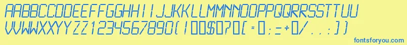 LcdmonoLight Font – Blue Fonts on Yellow Background
