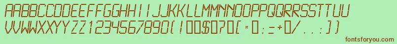LcdmonoLight Font – Brown Fonts on Green Background
