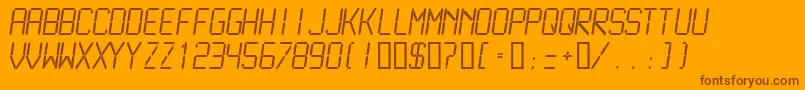 LcdmonoLight Font – Brown Fonts on Orange Background