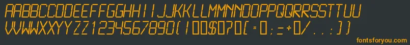 LcdmonoLight-Schriftart – Orangefarbene Schriften auf schwarzem Hintergrund
