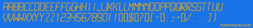 LcdmonoLight Font – Orange Fonts on Blue Background