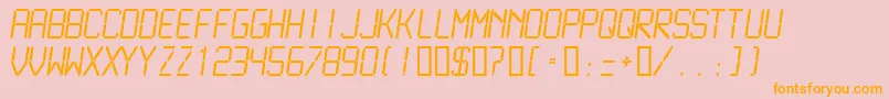 LcdmonoLight Font – Orange Fonts on Pink Background