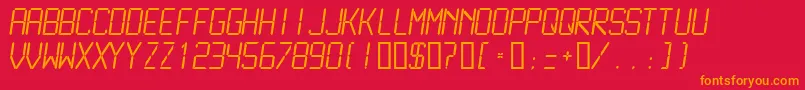 LcdmonoLight Font – Orange Fonts on Red Background