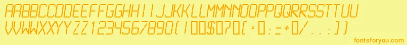 LcdmonoLight Font – Orange Fonts on Yellow Background