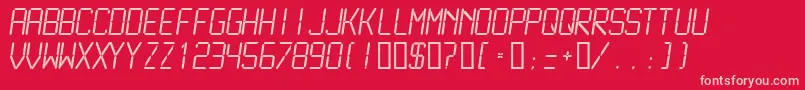 LcdmonoLight Font – Pink Fonts on Red Background