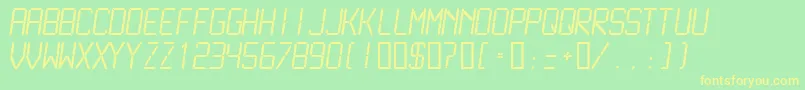 LcdmonoLight Font – Yellow Fonts on Green Background