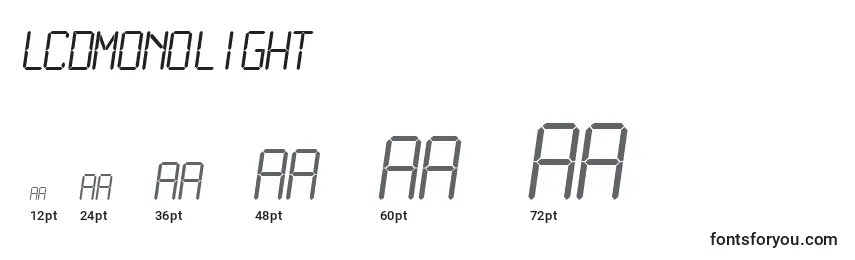LcdmonoLight Font Sizes