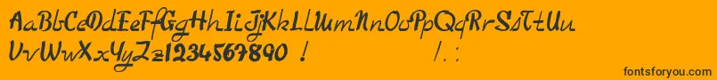 Fonte TooGoodToBeTrue – fontes pretas em um fundo laranja