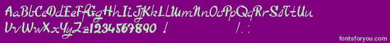 TooGoodToBeTrue Font – Green Fonts on Purple Background