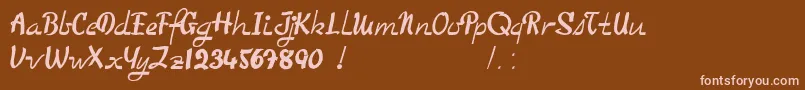 TooGoodToBeTrue Font – Pink Fonts on Brown Background