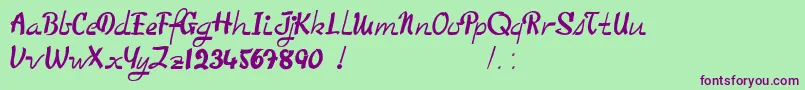 TooGoodToBeTrue Font – Purple Fonts on Green Background