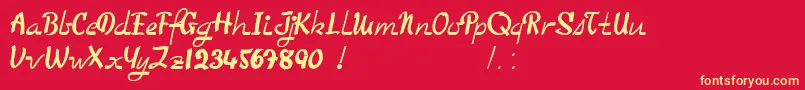 TooGoodToBeTrue Font – Yellow Fonts on Red Background