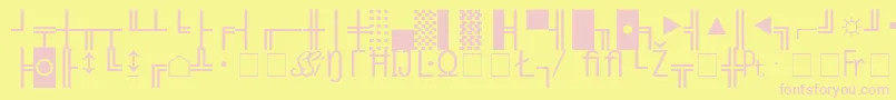 Czcionka MicroPiTwoSsiNormal – różowe czcionki na żółtym tle