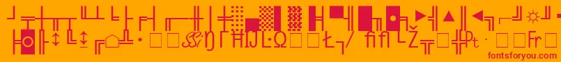 MicroPiTwoSsiNormal Font – Red Fonts on Orange Background