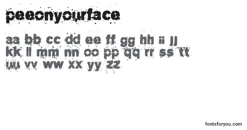 Schriftart PeeOnYourFace – Alphabet, Zahlen, spezielle Symbole