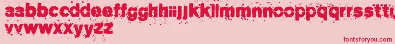 PeeOnYourFace-Schriftart – Rote Schriften auf rosa Hintergrund