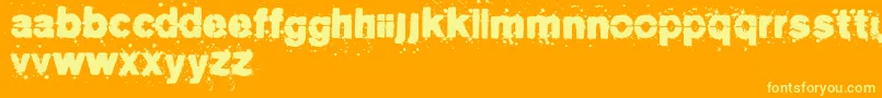 PeeOnYourFace Font – Yellow Fonts on Orange Background