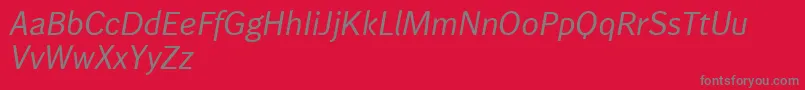 フォントWendelinreduced56kursiv – 赤い背景に灰色の文字