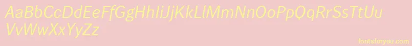 Police Wendelinreduced56kursiv – polices jaunes sur fond rose