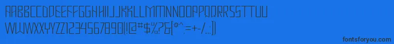 MastodonHairline Font – Black Fonts on Blue Background
