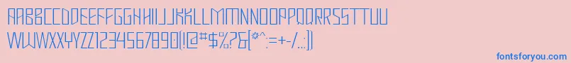 MastodonHairline Font – Blue Fonts on Pink Background