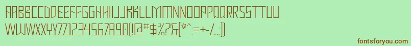 MastodonHairline Font – Brown Fonts on Green Background
