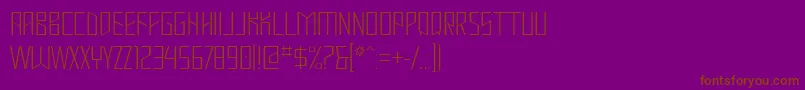 フォントMastodonHairline – 紫色の背景に茶色のフォント