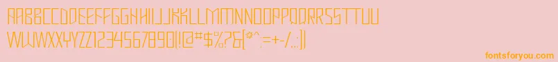 MastodonHairline-Schriftart – Orangefarbene Schriften auf rosa Hintergrund