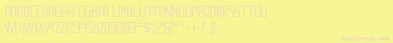 MastodonHairline-fontti – vaaleanpunaiset fontit keltaisella taustalla