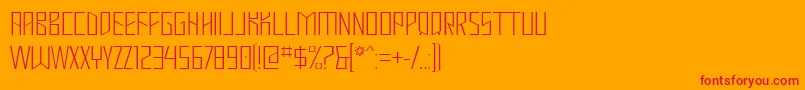 フォントMastodonHairline – オレンジの背景に赤い文字