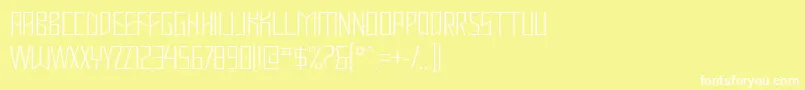 MastodonHairline-fontti – valkoiset fontit keltaisella taustalla