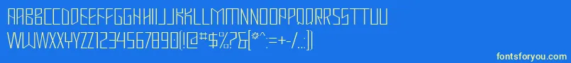 MastodonHairline Font – Yellow Fonts on Blue Background