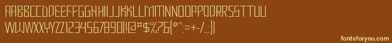 MastodonHairline-fontti – keltaiset fontit ruskealla taustalla