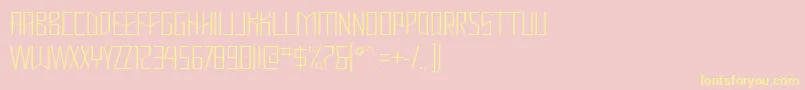 MastodonHairline-fontti – keltaiset fontit vaaleanpunaisella taustalla