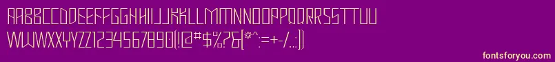 MastodonHairline-fontti – keltaiset fontit violetilla taustalla