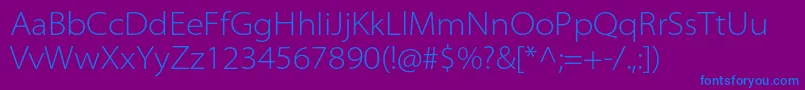 MyriadproLightsemiext-Schriftart – Blaue Schriften auf violettem Hintergrund