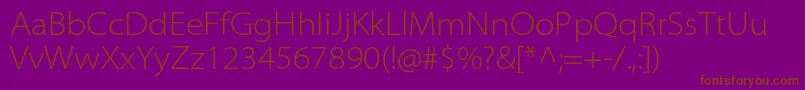 MyriadproLightsemiext Font – Brown Fonts on Purple Background