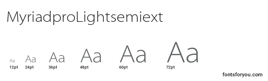 MyriadproLightsemiext Font Sizes