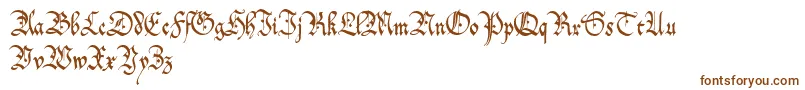 Ofc-Schriftart – Braune Schriften auf weißem Hintergrund