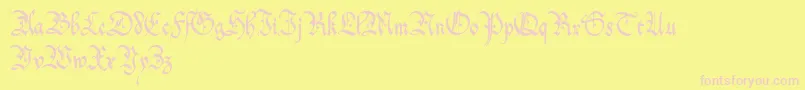 Ofc-fontti – vaaleanpunaiset fontit keltaisella taustalla