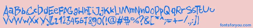 fuente AmazhandFirstSmooth – Fuentes Azules Sobre Fondo Rosa