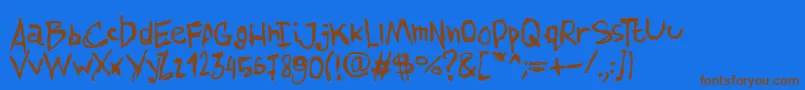 AmazhandFirstSmooth Font – Brown Fonts on Blue Background