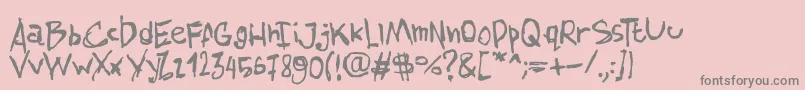フォントAmazhandFirstSmooth – ピンクの背景に灰色の文字