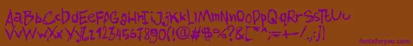 AmazhandFirstSmooth Font – Purple Fonts on Brown Background