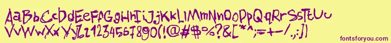 AmazhandFirstSmooth Font – Purple Fonts on Yellow Background