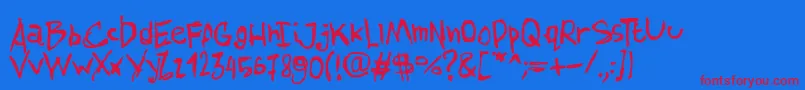 AmazhandFirstSmooth Font – Red Fonts on Blue Background