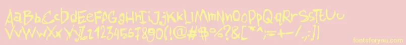 AmazhandFirstSmooth Font – Yellow Fonts on Pink Background