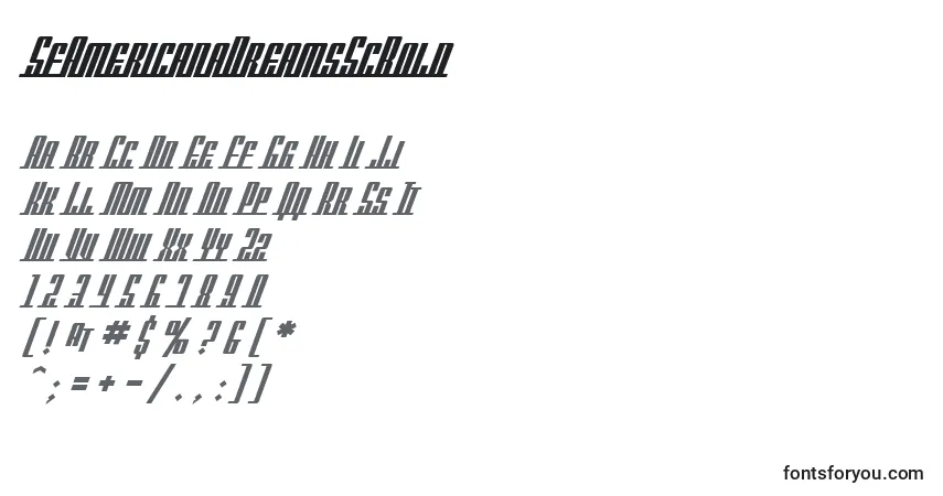 Schriftart SfAmericanaDreamsScBold – Alphabet, Zahlen, spezielle Symbole