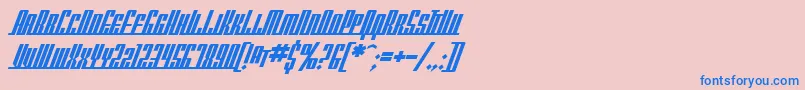 フォントSfAmericanaDreamsScBold – ピンクの背景に青い文字